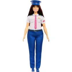 Barbie Careers Pilot Doll & Accessory, Fashion Doll Wearing Removable Uniform & Shoes with Hat