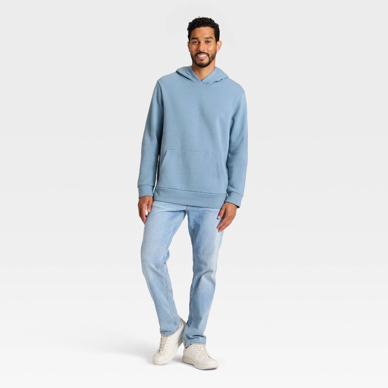 slide 3 of 3, Men's Every Wear Fleece Hooded Sweatshirt - Goodfellow & Co™ Blue XL, 1 ct