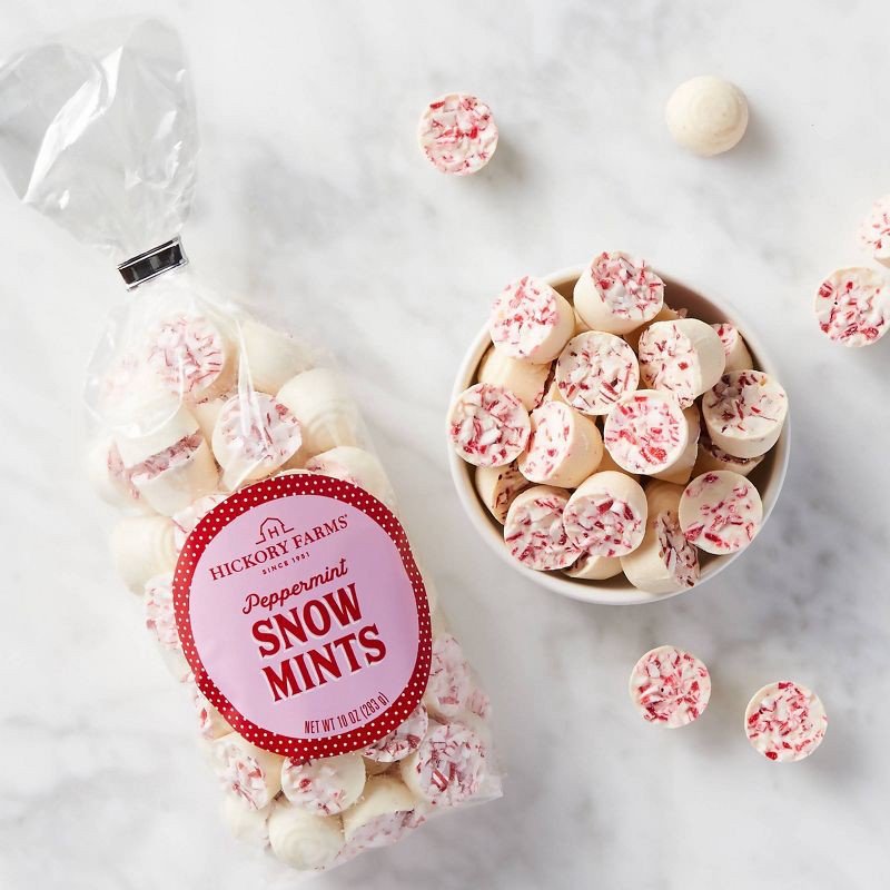 slide 3 of 5, Hickory Farms Christmas Peppermint Snow Mints - 10oz, 10 oz