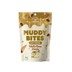 MUDDY BITES Hot Christmas Cocoa Waffle Cone Cookies Snacks - 2.33oz