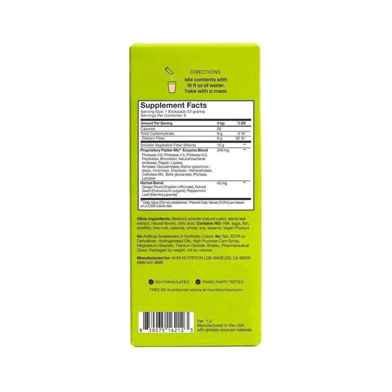 slide 3 of 7, HUM Nutrition Flatter Me Fiber GLP-1 Booster Stick Pack - Strawberry Lemon - 5ct, 5 ct
