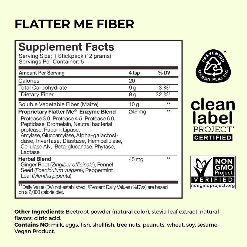slide 7 of 7, HUM Nutrition Flatter Me Fiber GLP-1 Booster Stick Pack - Strawberry Lemon - 5ct, 5 ct