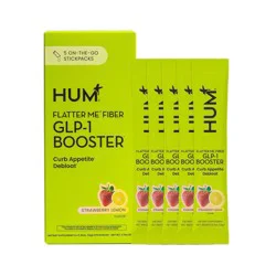 HUM Nutrition Flatter Me Fiber GLP-1 Booster Stick Pack - Strawberry Lemon - 5ct