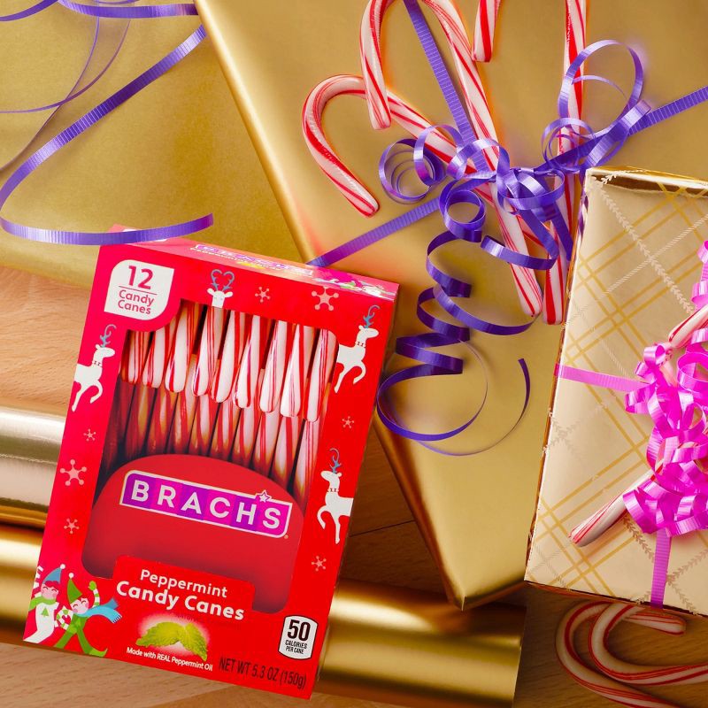 slide 4 of 9, Brach's Peppermint Christmas Candy Canes - 5.3oz/12ct, 5.3 oz, 12 ct
