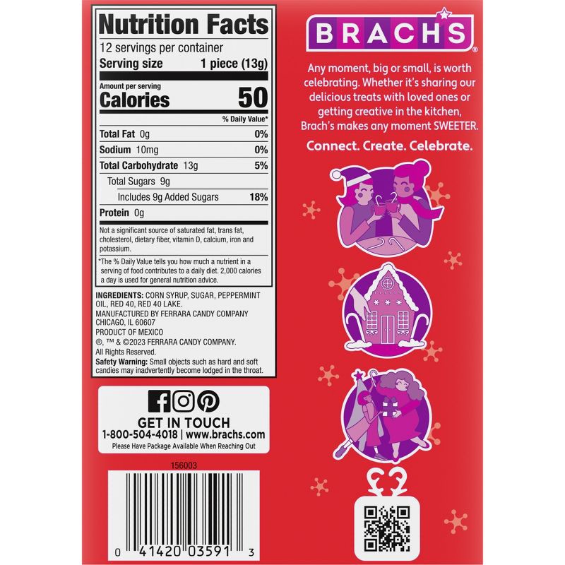 slide 2 of 9, Brach's Peppermint Christmas Candy Canes - 5.3oz/12ct, 5.3 oz, 12 ct