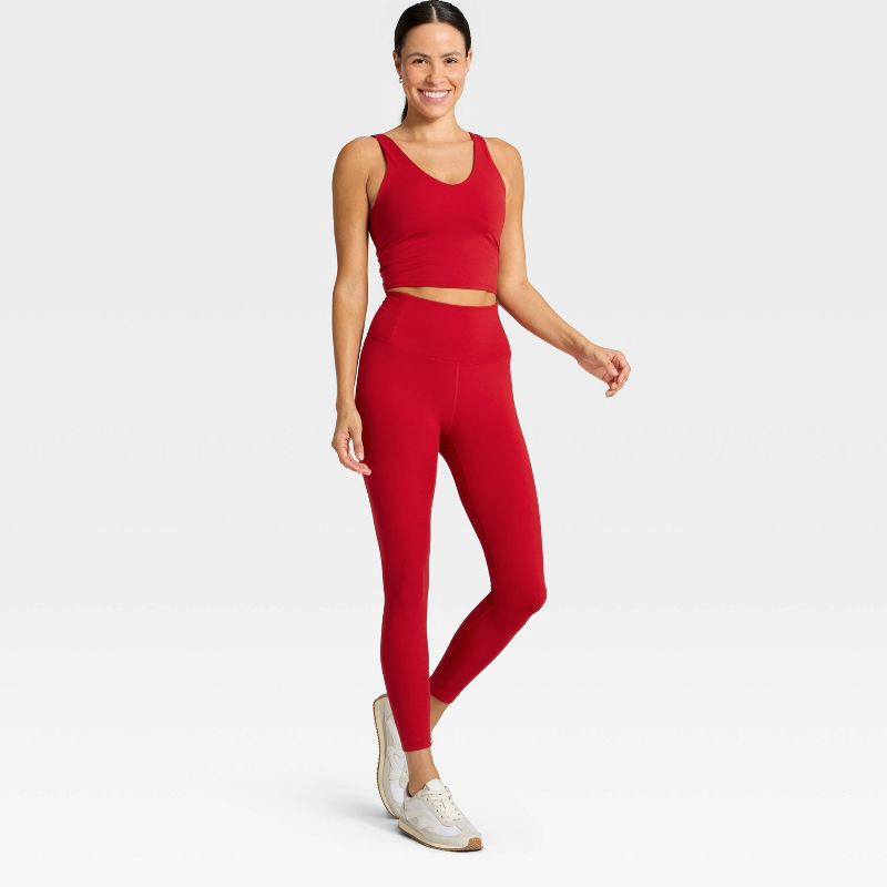 slide 3 of 5, Women's Dynamic Flex High-Rise 7/8 Leggings - All In Motion™ Red L, 1 ct