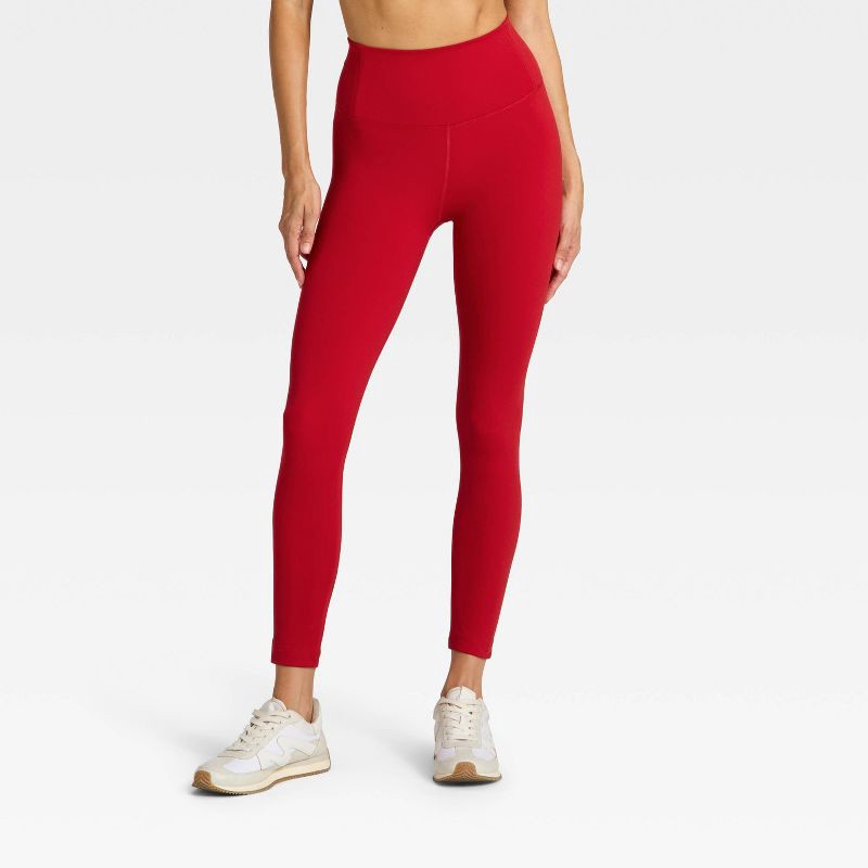 slide 1 of 5, Women's Dynamic Flex High-Rise 7/8 Leggings - All In Motion™ Red L, 1 ct