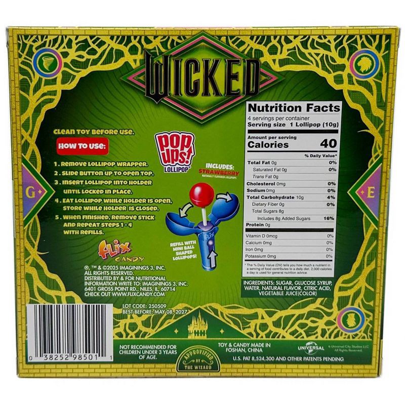 slide 2 of 4, Universal Wicked Pop Ups Lollipop Gift Set Christmas Candy - 1.41oz/2pk, 2 ct; 1.41 oz