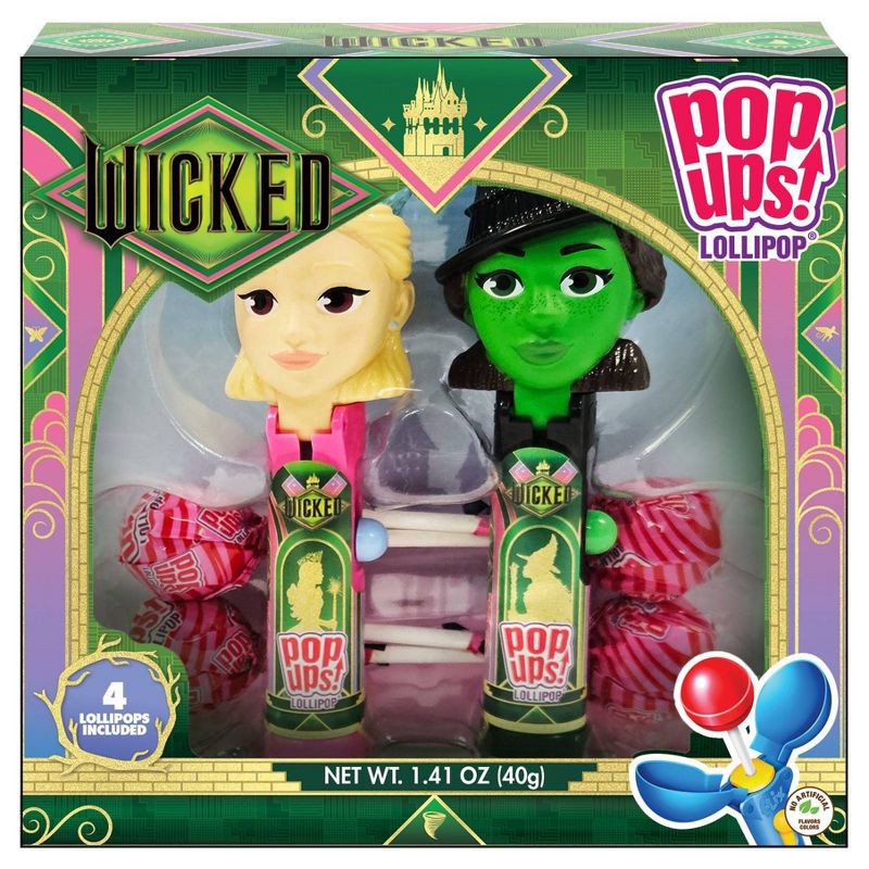 slide 1 of 4, Universal Wicked Pop Ups Lollipop Gift Set Christmas Candy - 1.41oz/2pk, 2 ct; 1.41 oz