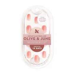 Olive & June Press-On Fake Nails - Minimalist - XS Round - Blush Syrup Gradient - 42ct
