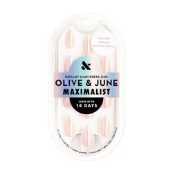 Olive & June Press-On Fake Nails - Maximalist - M Almond - Unicorn French - 42ct