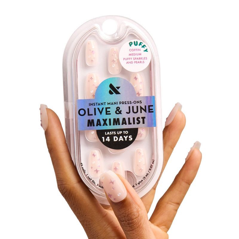 slide 2 of 5, Olive & June Press-On Fake Nails - Maximalist - Strawberry Gradient - 42ct, 42 ct