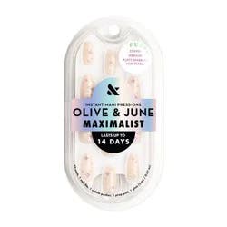 Olive & June Press-On Fake Nails - Maximalist - M Coffin - Puffy Sparkles & Pearls - 42ct
