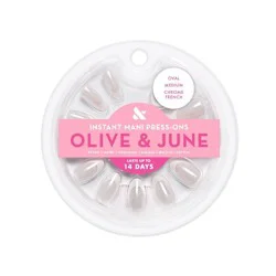 Olive & June Press-On Fake Nails - M Oval - Chrome French - 42ct