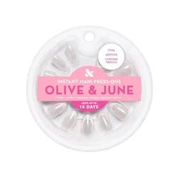 Olive & June Press-On Fake Nails - M Oval - Chrome French - 42ct