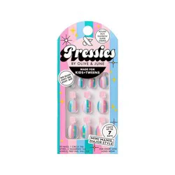 Olive & June Kids' Press-On - XS/S - Rainbow Super Stripes - 28ct