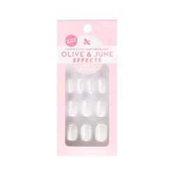 Olive & June Press-On Fake Nails - Effects Tabs - XS Round - Cloud Chrome - 32ct