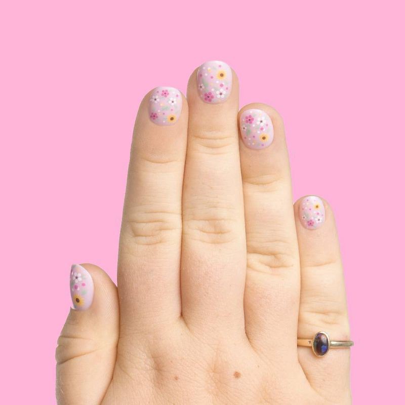 slide 4 of 6, Olive & June Kids' Press-On - XS/S - Wild for Wildflowers - 28ct, 28 ct