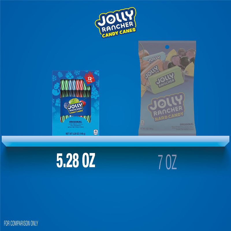 slide 6 of 6, Jolly Rancher Fruit Flavored Candy Cane Christmas Box - 5.28oz/12ct, 5.28 oz, 12 ct