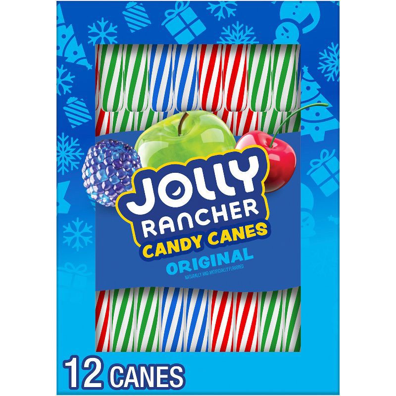 slide 1 of 6, Jolly Rancher Fruit Flavored Candy Cane Christmas Box - 5.28oz/12ct, 5.28 oz, 12 ct