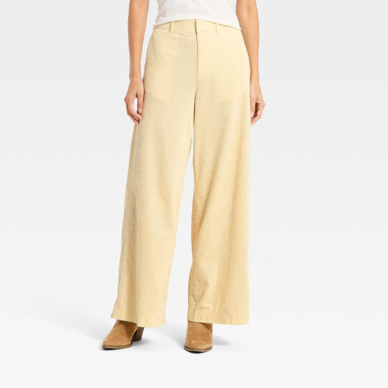 Women's High-Rise Corduroy Palazzo Pants - Universal Thread™ Cream 2 1 ...