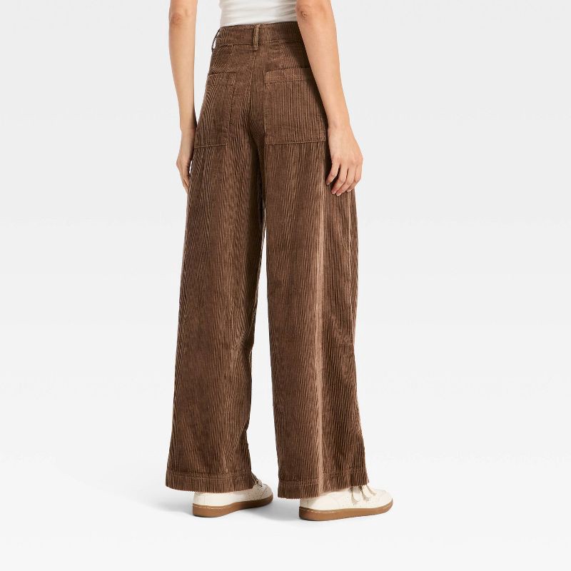 slide 2 of 3, Women's High-Rise Corduroy Palazzo Pants - Universal Thread™ Brown 10, 1 ct