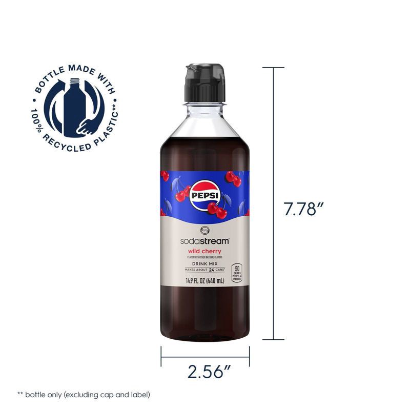 slide 5 of 9, SodaStream 14.9 fl oz Pepsi Wild Cherry Drink Mix, 14.9 fl oz