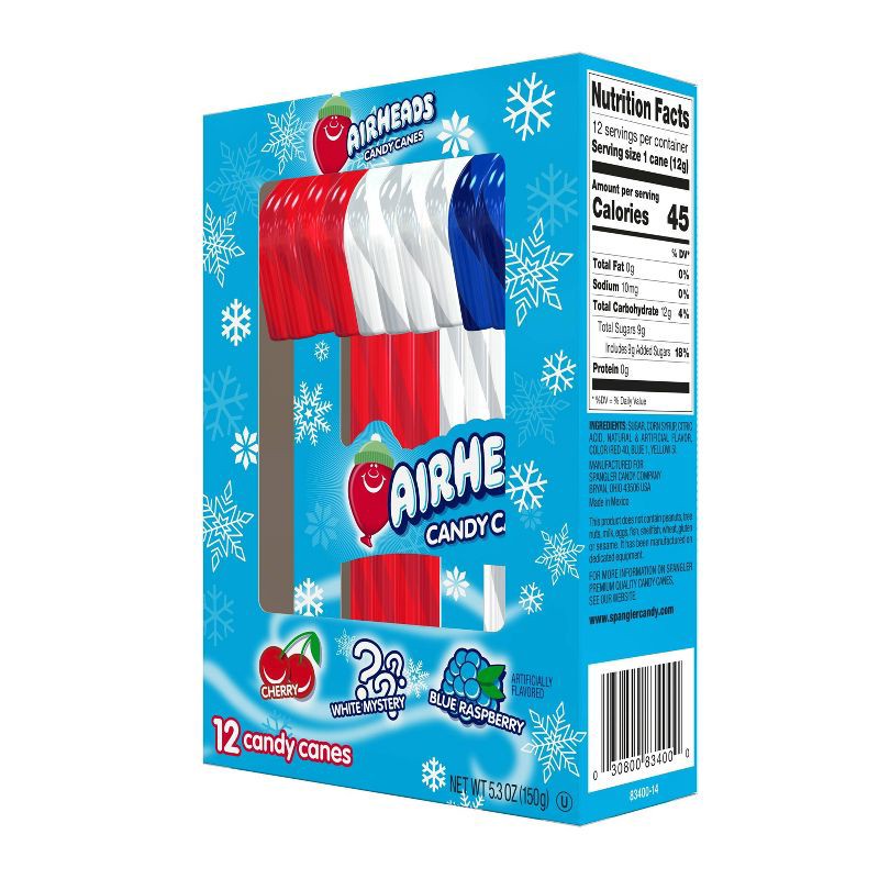 slide 2 of 11, Airheads Christmas Candy Canes - 5.3oz/12ct, 5.3 oz, 12 ct