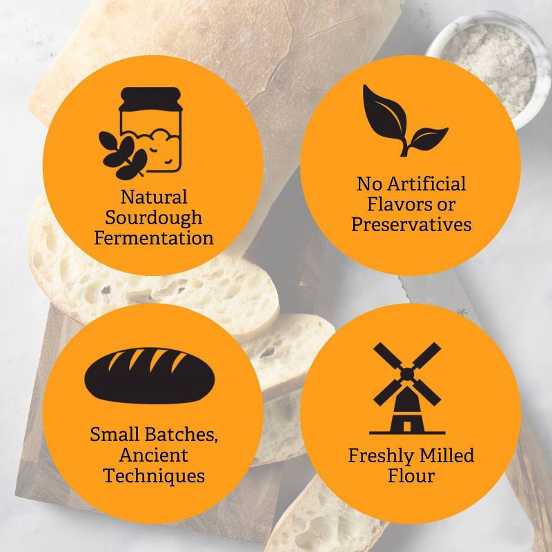 slide 5 of 5, Izzio Artisan Bakery Take & Bake Ciabatta Sourdough Bread - 14oz, 14 oz