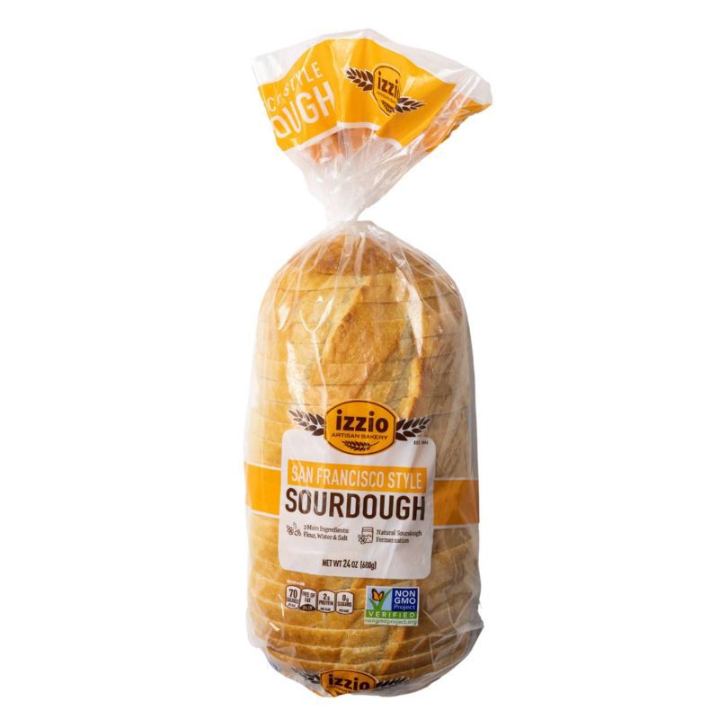 slide 1 of 5, Izzio Artisan Bakery San Francisco Style Sourdough Sliced Batard Bread - 24oz, 24 oz