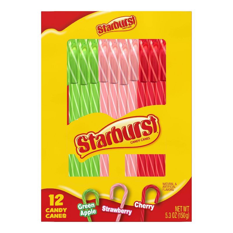 slide 1 of 10, Starburst Christmas Candy Canes - 5.3oz/12ct, 5.3 oz, 12 ct