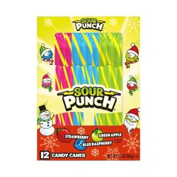 Sour Punch Christmas Candy Canes - 5.3oz / 12ct