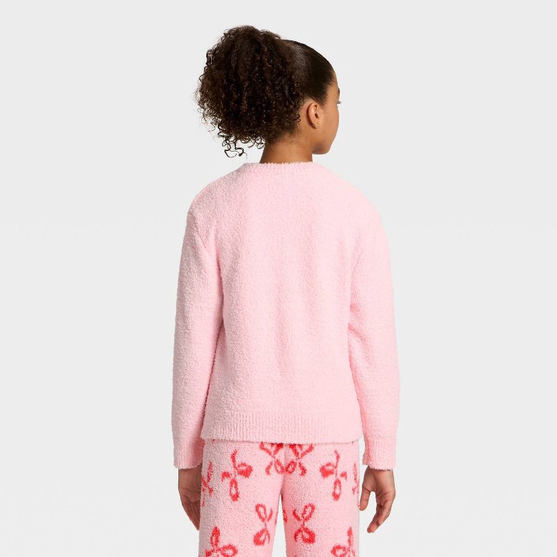 slide 3 of 4, Girls' The Grinch 'Cindy Lou Who' Boucle Pullover Sweater - Pink XS, 1 ct