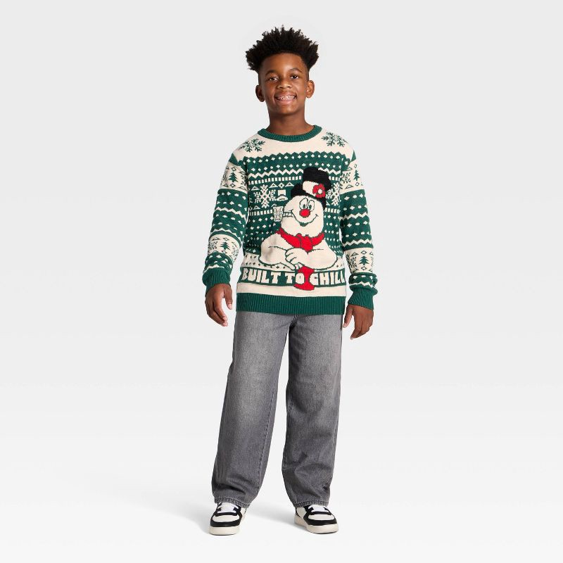 slide 3 of 3, DreamWorks Boys' Frosty the Snowman 'Built to Chill' Holiday Knit Sweater - Green M, 1 ct
