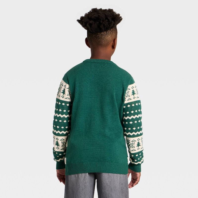 slide 2 of 3, DreamWorks Boys' Frosty the Snowman 'Built to Chill' Holiday Knit Sweater - Green L, 1 ct