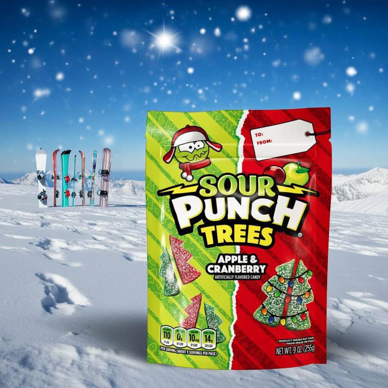 slide 3 of 6, Sour Punch Christmas Trees Candy Stocking Stuffers - 9oz, 9 oz