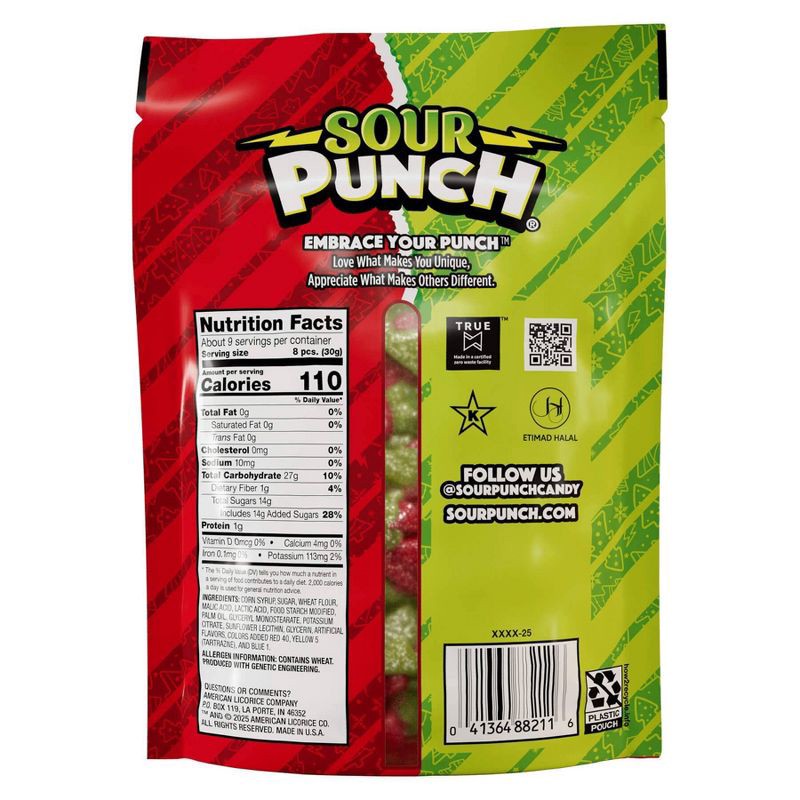slide 6 of 6, Sour Punch Christmas Trees Candy Stocking Stuffers - 9oz, 9 oz