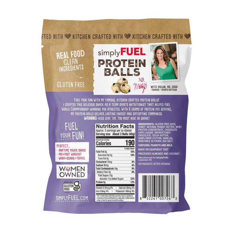 slide 2 of 5, simplyFUEL Chocolate Chip Cookie Dough Whey Protein Balls - 8g Protein - 8oz/10ct, 8 oz