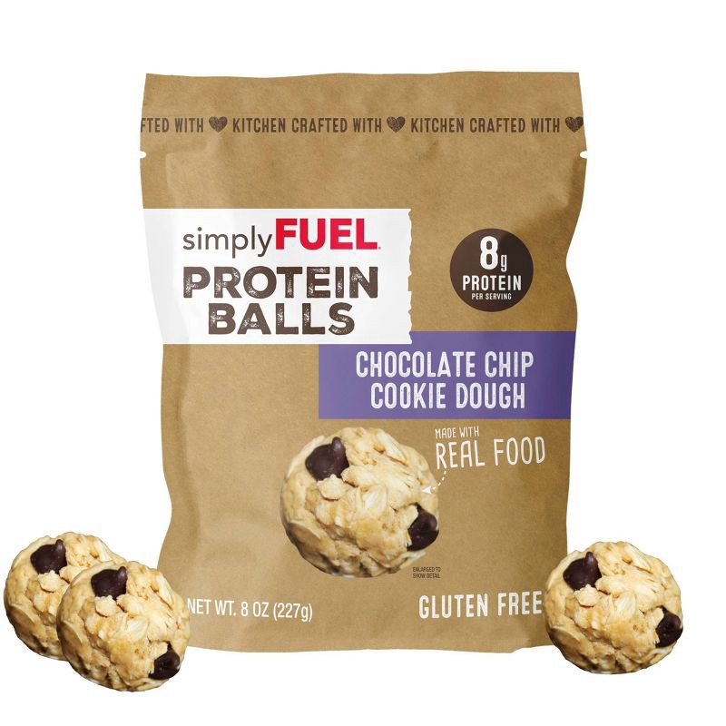slide 1 of 5, simplyFUEL Chocolate Chip Cookie Dough Whey Protein Balls - 8g Protein - 8oz/10ct, 8 oz