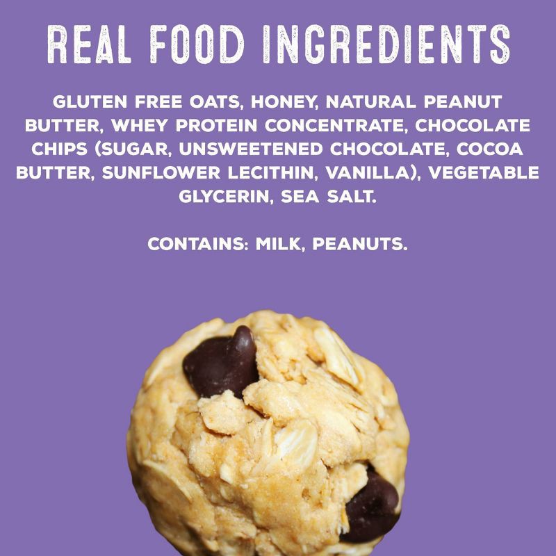 slide 4 of 5, simplyFUEL Chocolate Chip Cookie Dough Whey Protein Balls - 8g Protein - 8oz/10ct, 8 oz