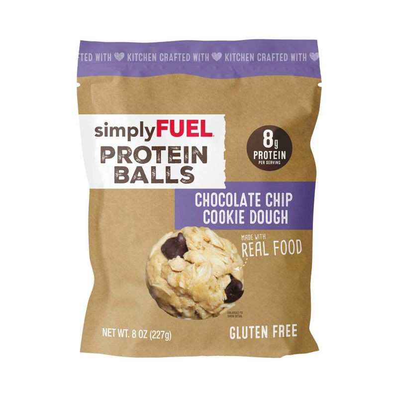 slide 1 of 8, simplyFUEL Chocolate Chip Cookie Dough Whey Protein Balls - 8g Protein - 8oz, 8 gram, 8 oz