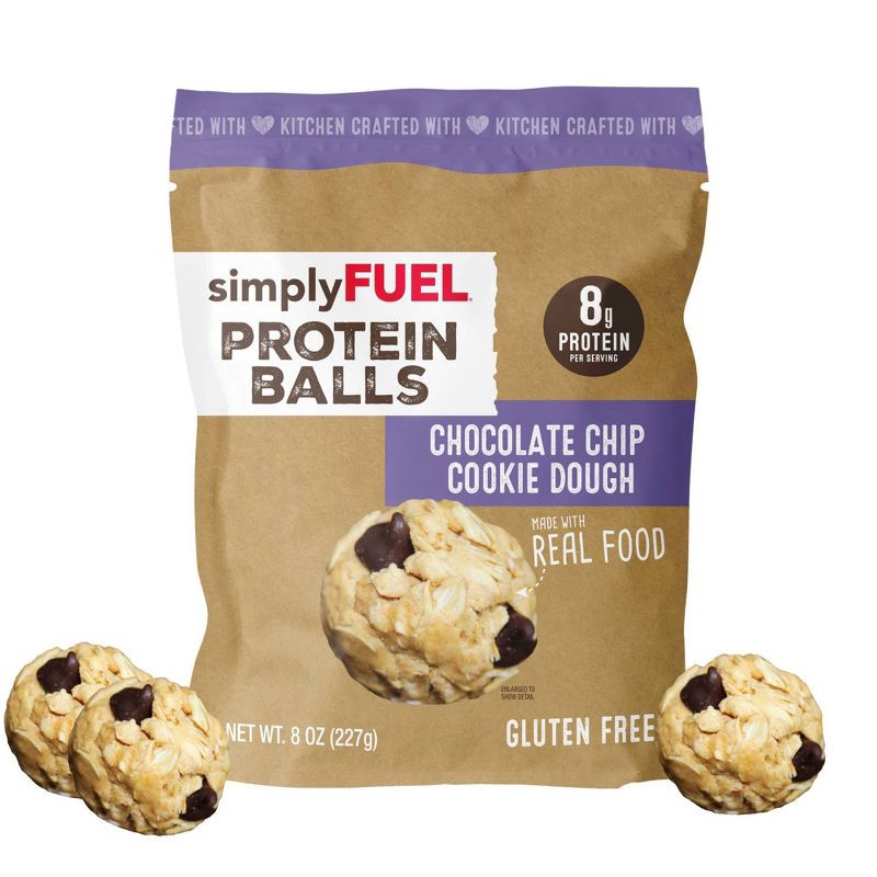 slide 1 of 8, simplyFUEL Chocolate Chip Cookie Dough Protein Balls - 8g Protein - 8oz, 8 gram, 8 oz