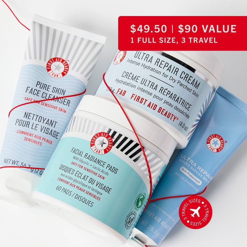 slide 2 of 8, FIRST AID BEAUTY Clean Hydrated + Glowy Holiday Kit Blockbuster - 4pc, 4 ct