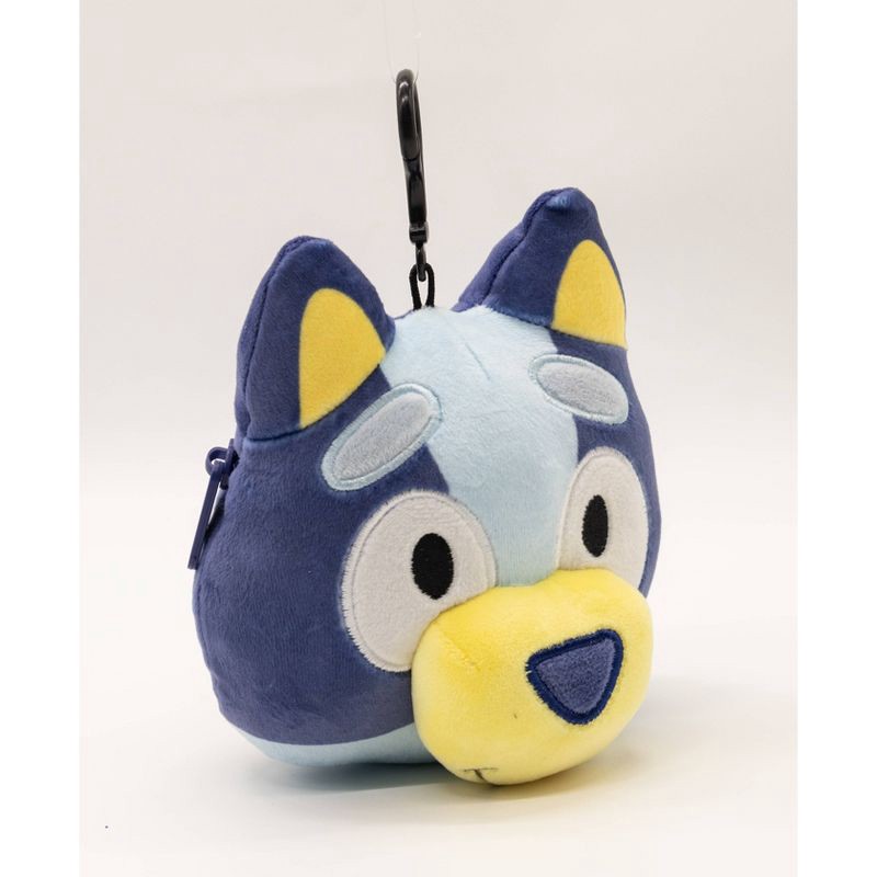 slide 2 of 5, Bluey Face Plush Keychain - Blue, 1 ct
