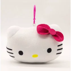 Hello Kitty Face Plush Keychain - Pink