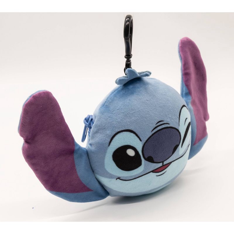 slide 2 of 5, Disney Stitch Face Plush Keychain - Blue, 1 ct