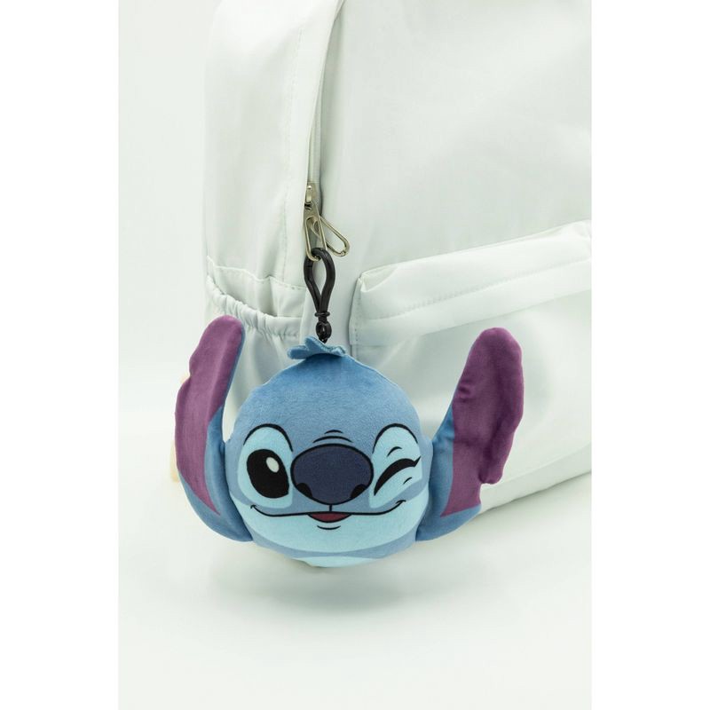 slide 5 of 5, Disney Stitch Face Plush Keychain - Blue, 1 ct