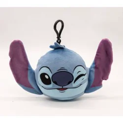 Disney Stitch Face Plush Keychain - Blue