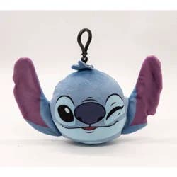 Disney Stitch Face Plush Keychain - Blue