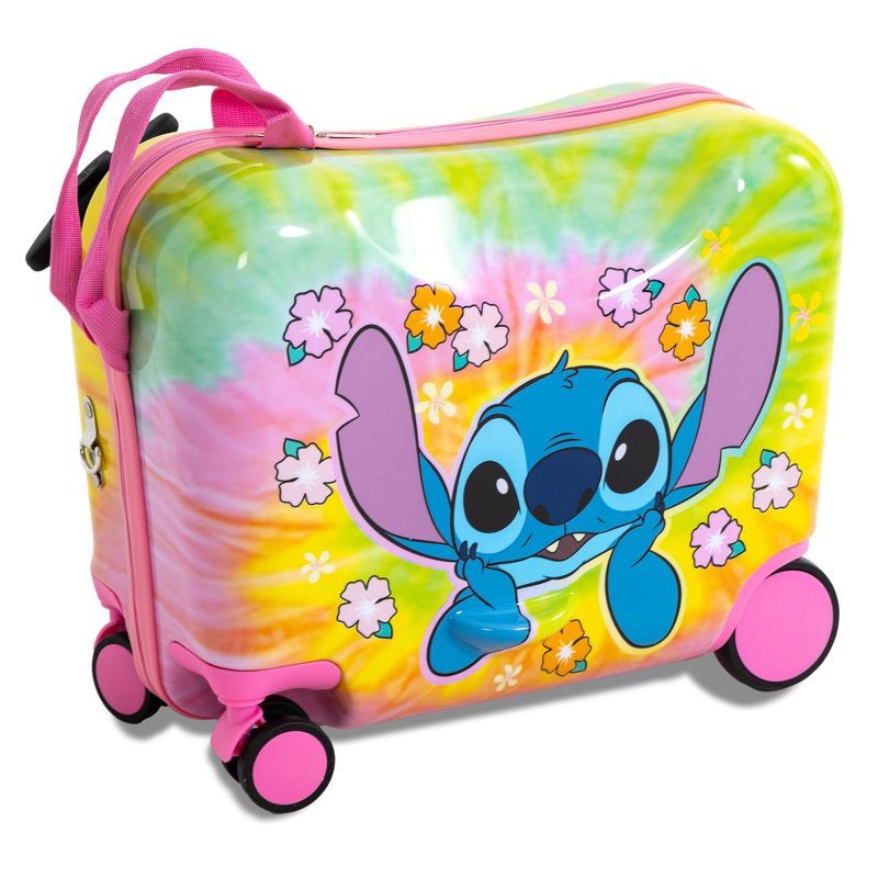slide 2 of 8, Disney Stitch Checked Hardside Ride on Luggage - Stitch, 1 ct